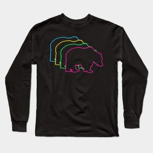 Bear 80s Neon Long Sleeve T-Shirt